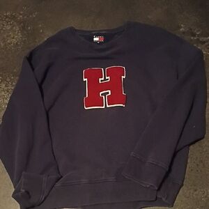 Tommy Hilfiger Navy Crewneck with Red 'H'